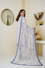 Icy Lavender & Blue Embroidered Viscose 3-Piece Suit – Ready to Wear