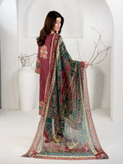 Gulposh | 3 Piece | Printed | Maroon Tngmdstore