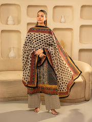 Ikat Dot Odhni Black