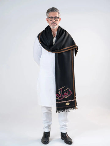 Deewana Shawl | Embroidered | Black TNG by MD