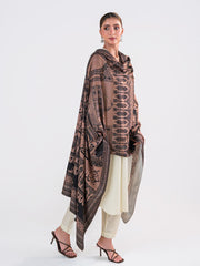 Taj Mahal Wool Shawl (Brown)