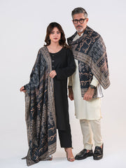 Taj Mahal Shawl Black