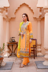 3 PC Embroidered Lawn Dress