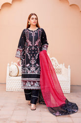 3 PC Embroidered Lawn Dress