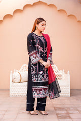 3 PC Embroidered Lawn Dress
