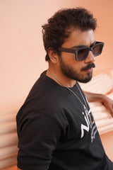 Short Sleeve Printed Black T-Shirt