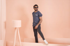 Short Sleeve White Navy T-Shirt