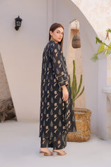 Elegant Black Floral Lawn Suit - Ready to Wear