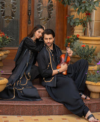 Alfaz e Iqbal Stole | Black