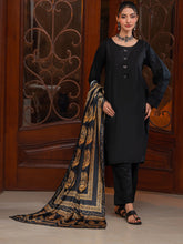 Ajrak Batik Silk Odhni (Golden Black)