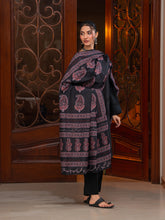 Ajrak Batik Silk Odhni (Red-Black)