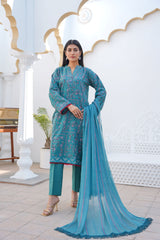 3 Pc Embroidered Lawn Suit