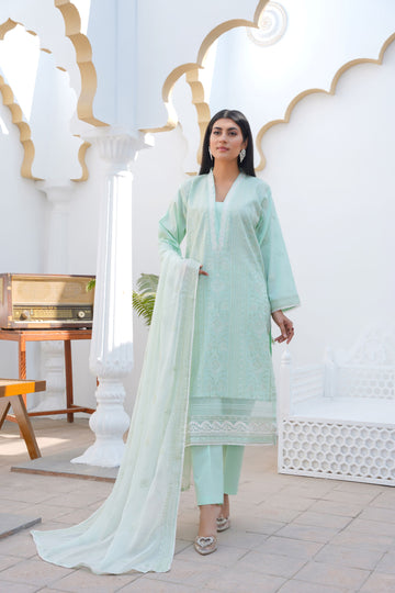 Unstitched embroidered lawn suit L23210 - Threads & Weaves
