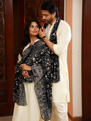 Ishq ke Tukre Stole (Black) TNG by MD