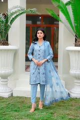 3 PC KARANDI Embroidered Dress