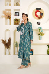 Teal Elegance Lawn Suit - Ready to Wear 2 PC