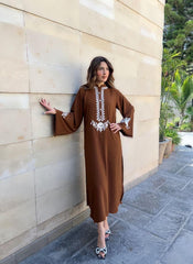 Dark Brown Embroidered two pc