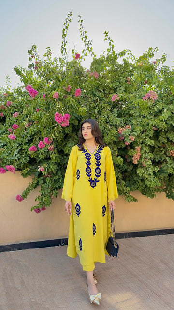 Yellow Ari Embroidered set