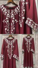 Burgundy Embroidered set (pay-now)