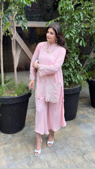 Pastel Pink Embroidered