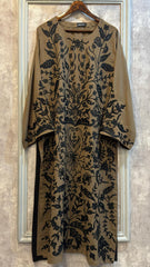 Khaki brown Embroidered