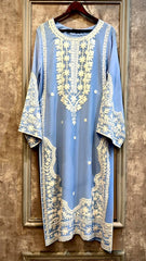Ice blue Embroidered two pc