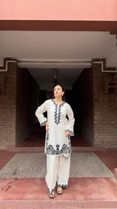 White farshi shalwar set