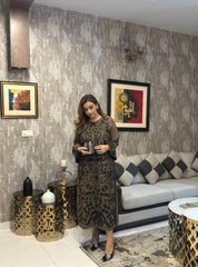 Khaki brown Embroidered