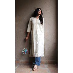 White Simple Straight Kurta D2019