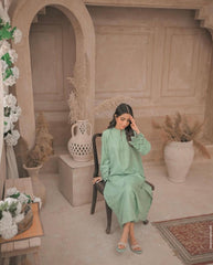 Apple Green Embroidered Two Piece