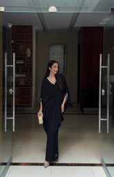 Black embroidery kaftan