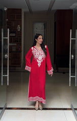 Red Embroidered