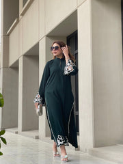 Dark Green Embroidered two pc