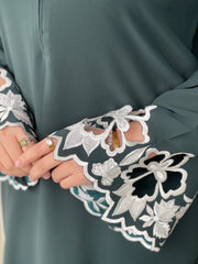 Dark Green Embroidered two pc