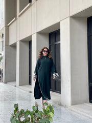 Dark Green Embroidered two pc