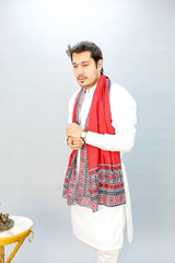 Ajrak Mosaic Stole | Redish | Men TNG by MD