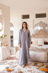 FLK -8B | Chikankari Khaddar Embroidered 3P