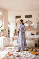 FLK -8B | Chikankari Khaddar Embroidered 3P