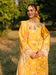 Ivory-01 - Embroidered Lawn 3P