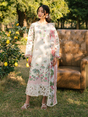 Ivory-05 - Embroidered Lawn 3P