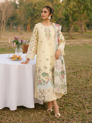 Ivory-06 - Embroidered Lawn 3P