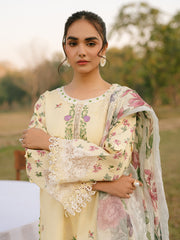 Ivory-06 - Embroidered Lawn 3P