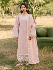 Ivory-14 - Embroidered Lawn 3P