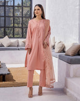 Juliet Peach Embroidered Lawn 3PC