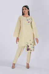 LimeGreen 2PC Embroidered Co-Ord Set