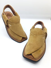 Luxury Beige Peshawari Suede Chappal
