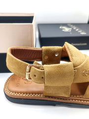 Luxury Beige Peshawari Suede Chappal