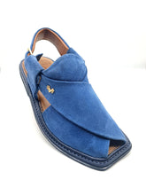 Luxury Blue Peshawari Suede Chappal