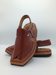 Luxury Red-Maroon Peshawari Kaptaan Chappal