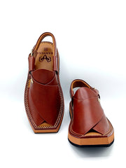 Luxury Red-Maroon Peshawari Kaptaan Chappal